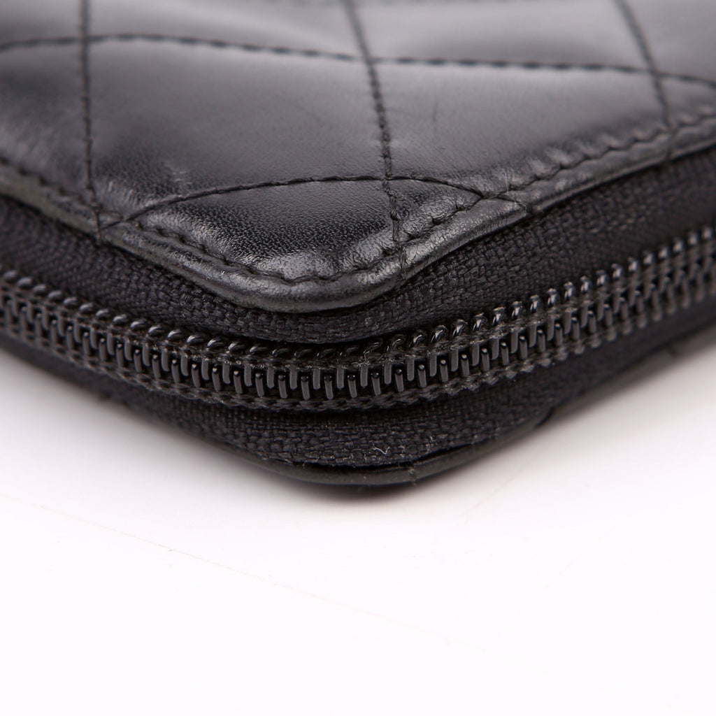 Chanel Cambon Ligne Zip Around Organizer Wallet Black