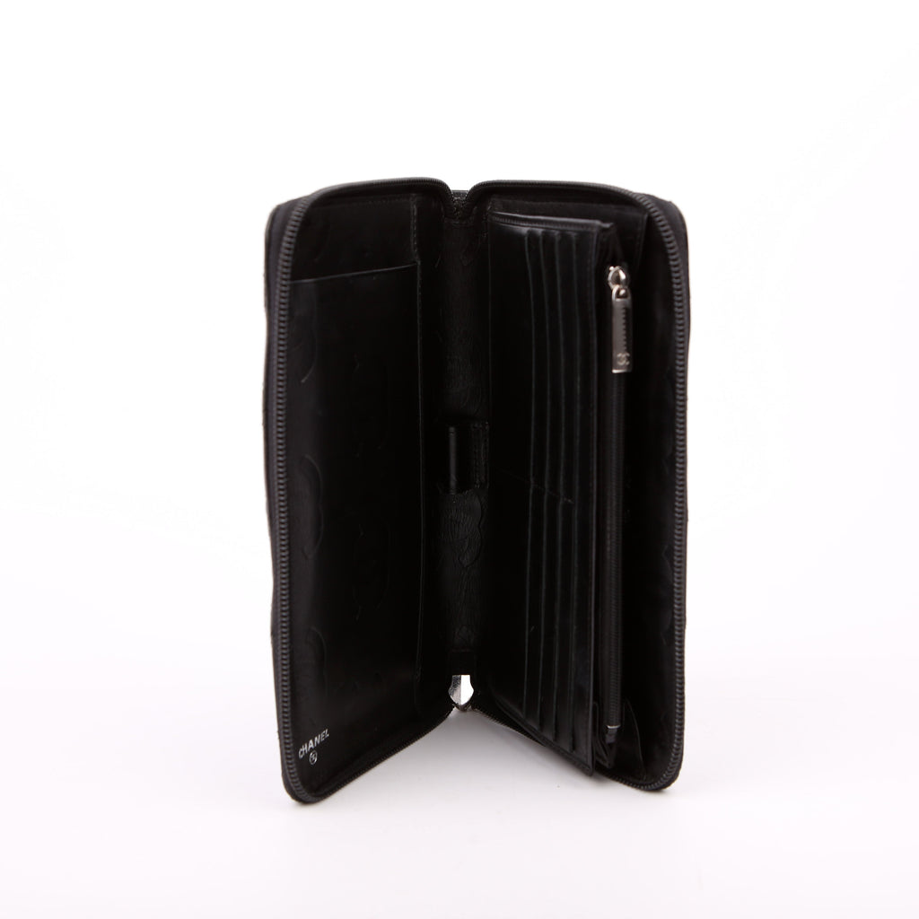 Chanel Cambon Ligne Zip Around Organizer Wallet Black