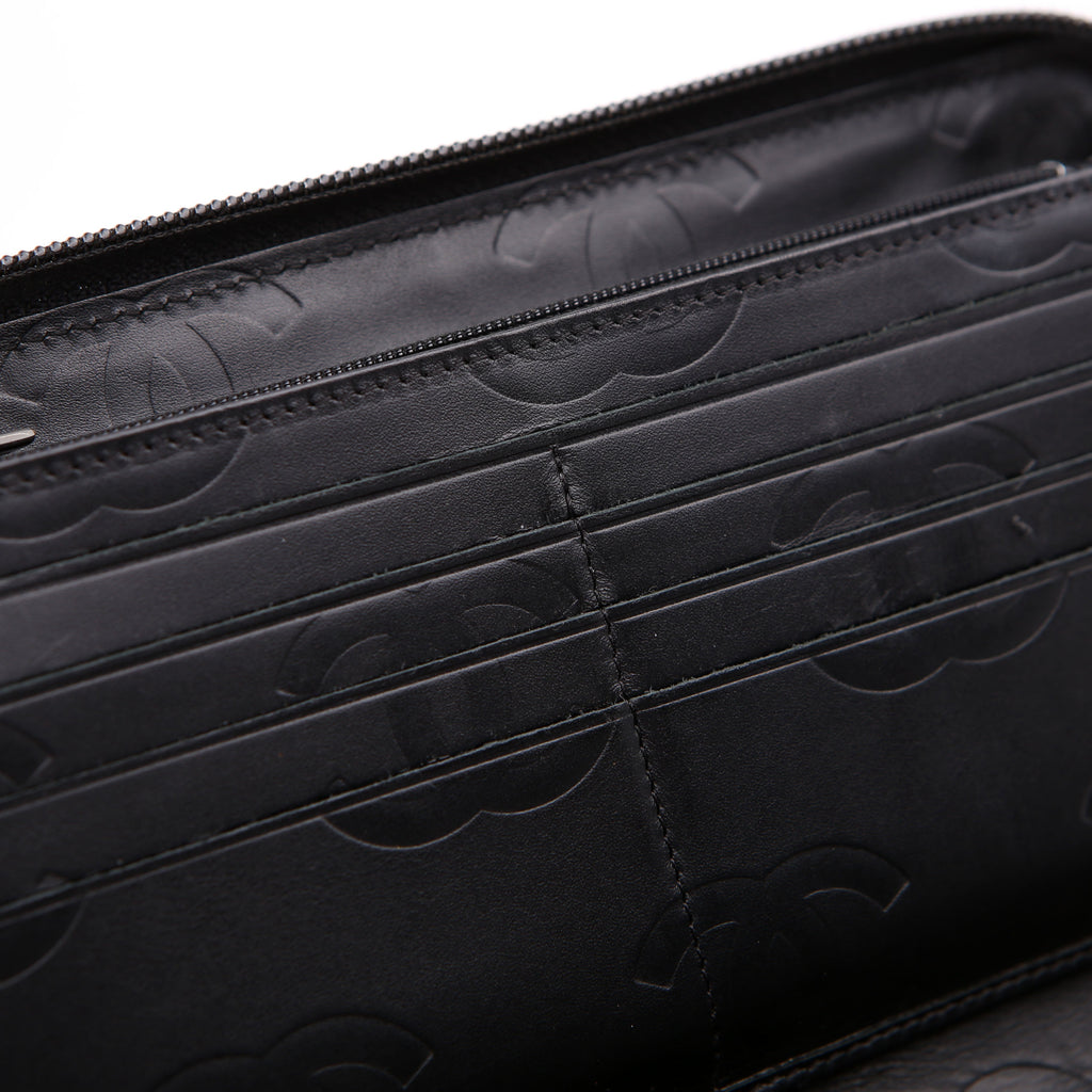 Chanel Cambon Ligne Zip Around Organizer Wallet Black