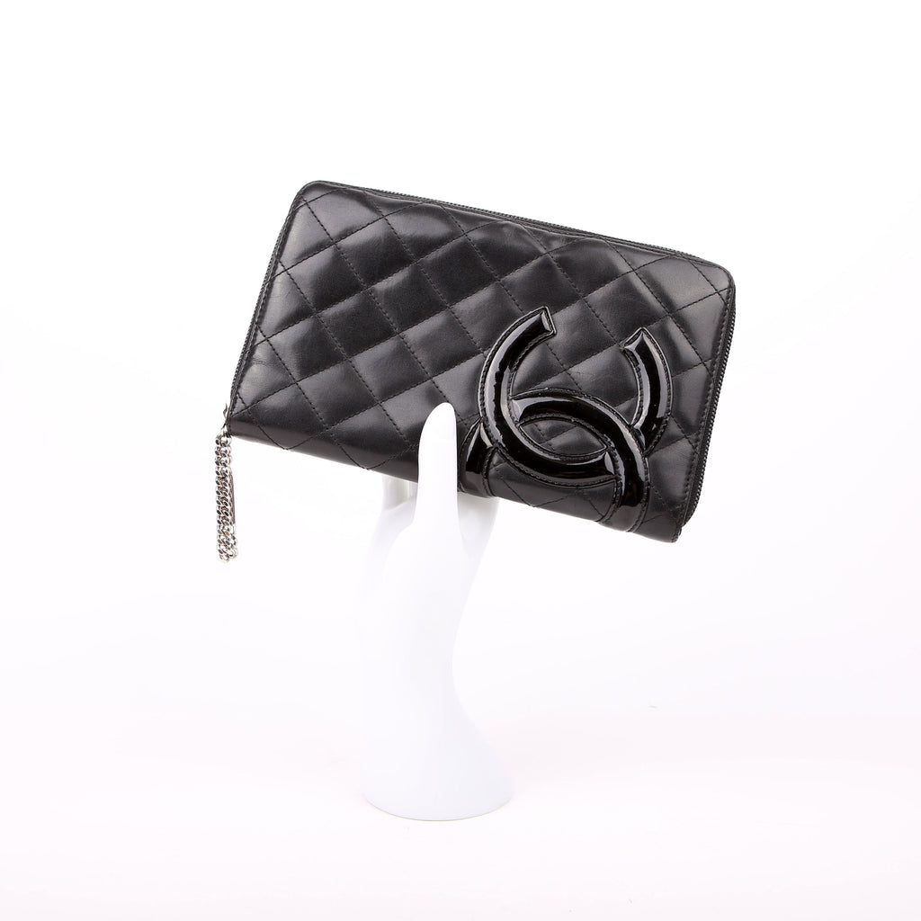 Chanel Cambon Ligne Zip Around Organizer Wallet Black