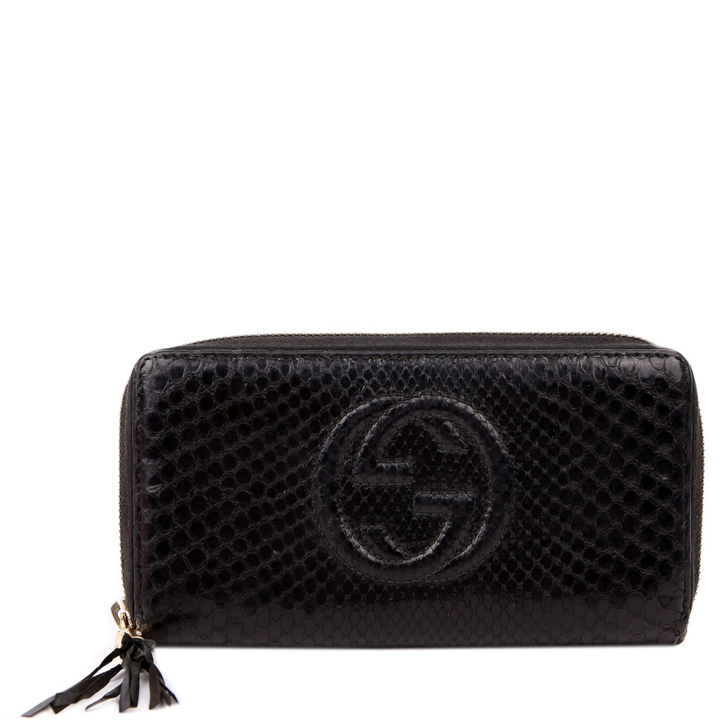 Gucci 308004 Python Zippy Wallet Black