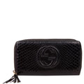 Gucci 308004 Python Zippy Wallet Black