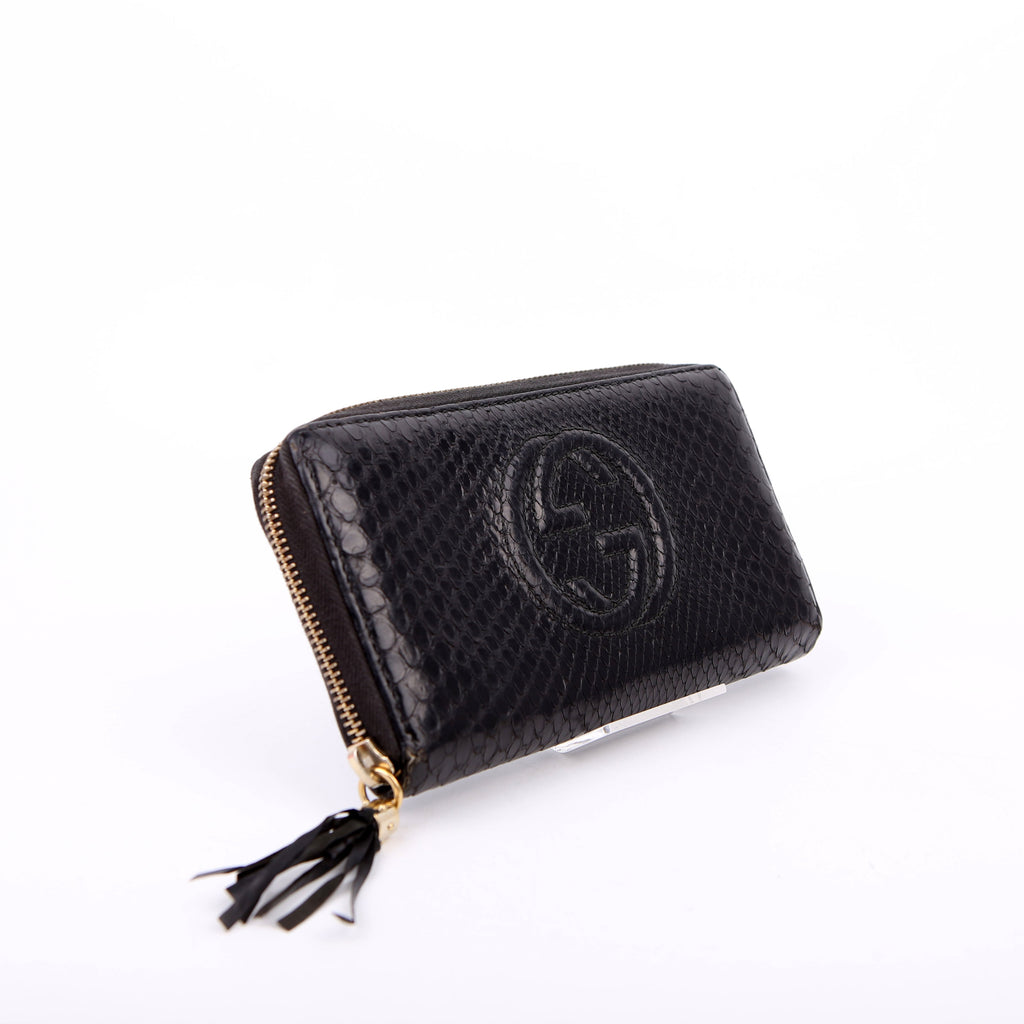 Gucci 308004 Python Zippy Wallet Black