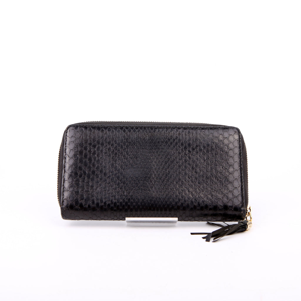 Gucci 308004 Python Zippy Wallet Black