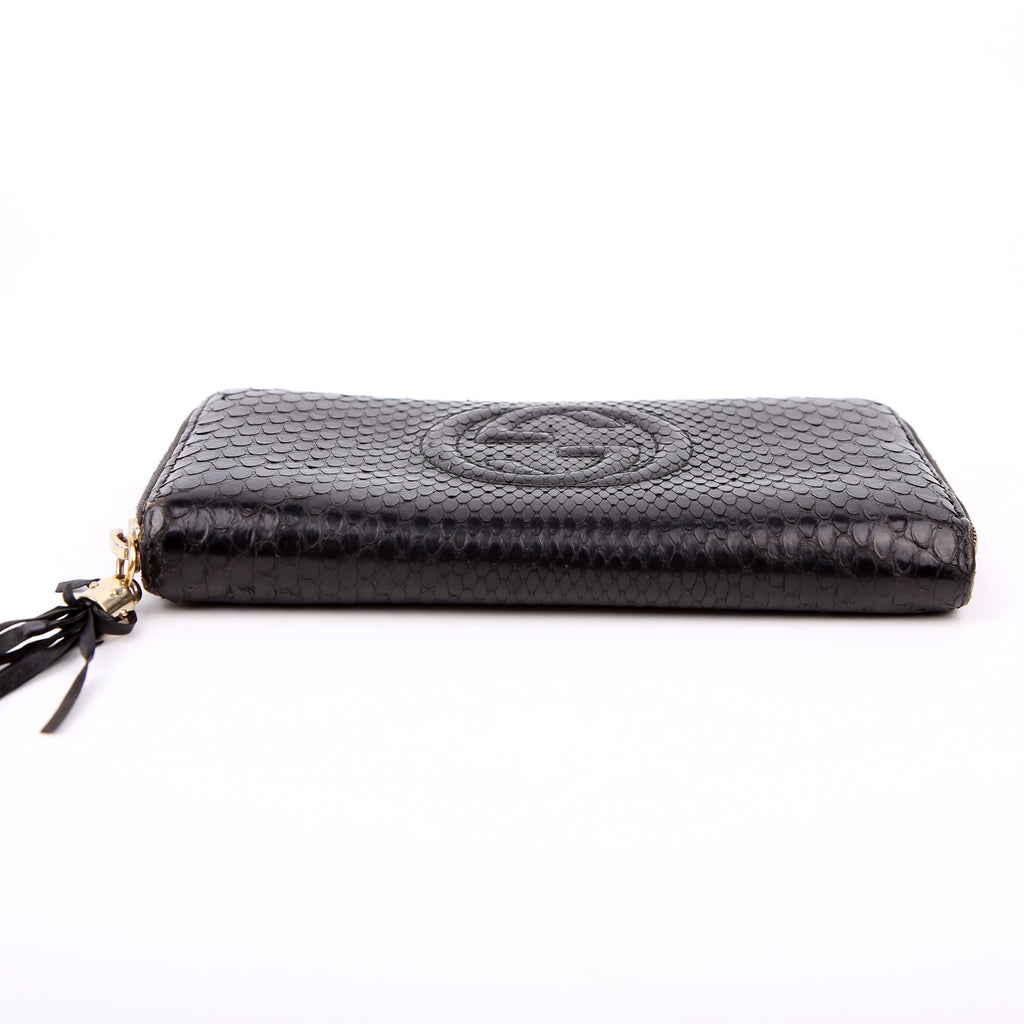 Gucci 308004 Python Zippy Wallet Black