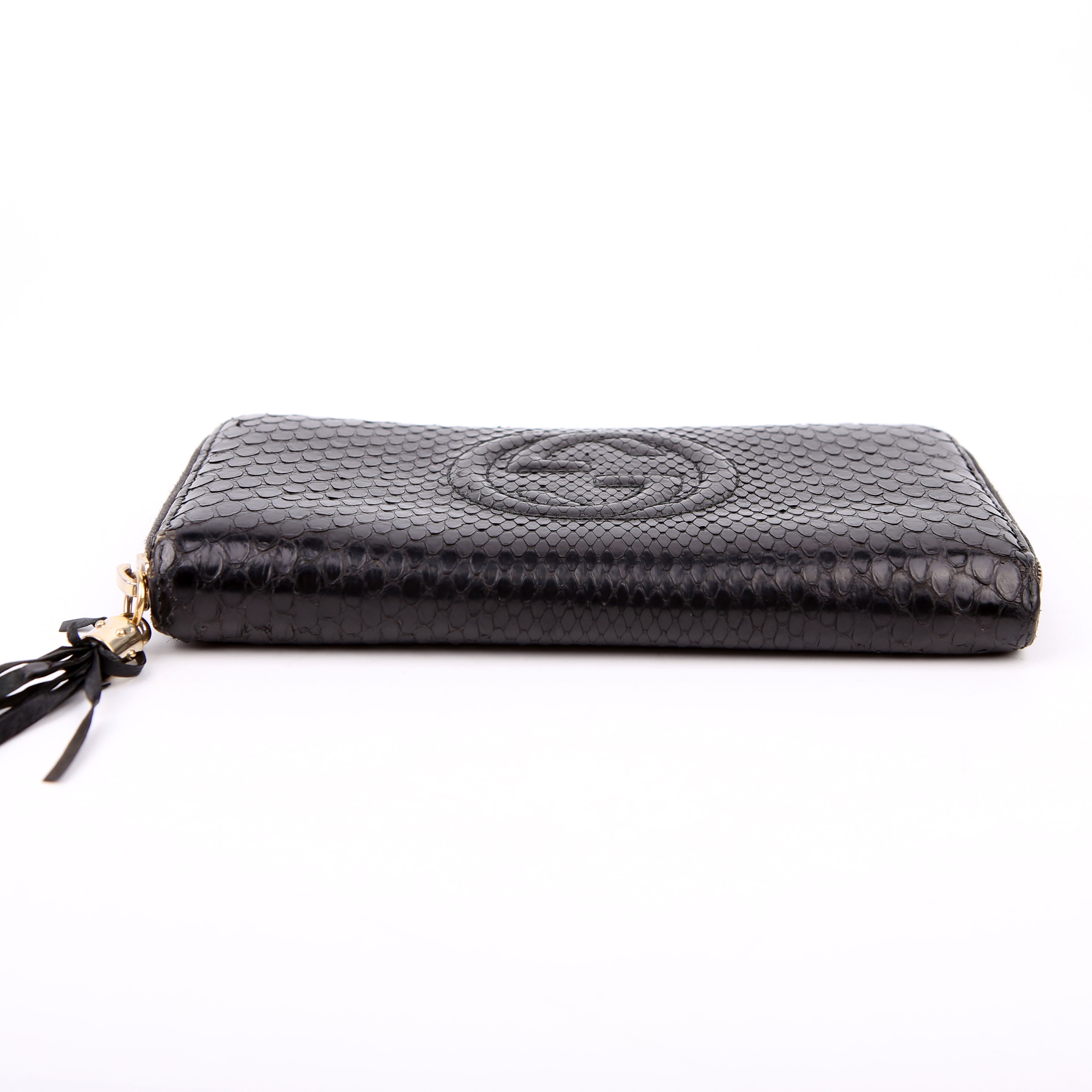 Gucci 308004 Python Zippy Wallet Black
