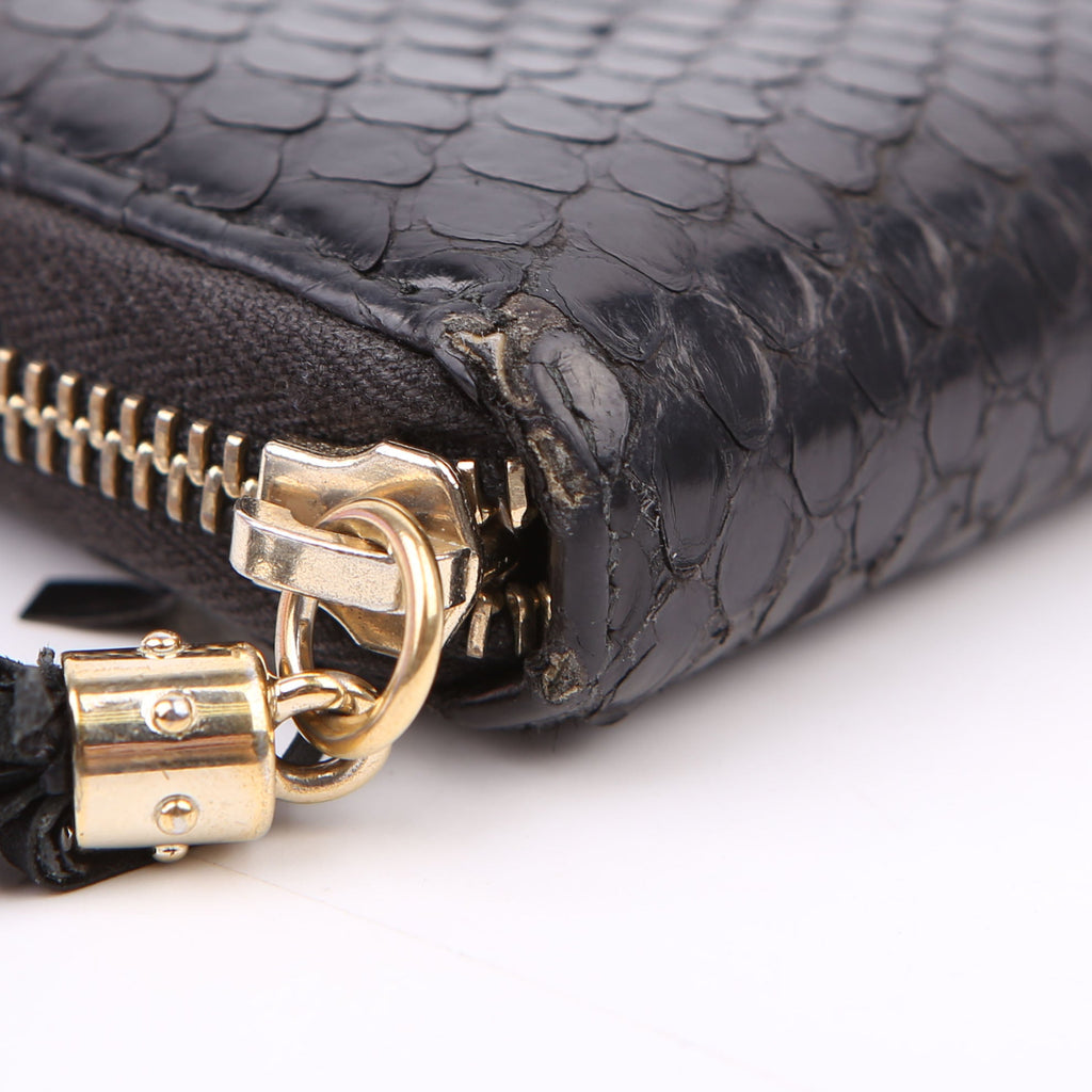 Gucci 308004 Python Zippy Wallet Black