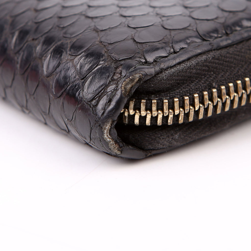 Gucci 308004 Python Zippy Wallet Black