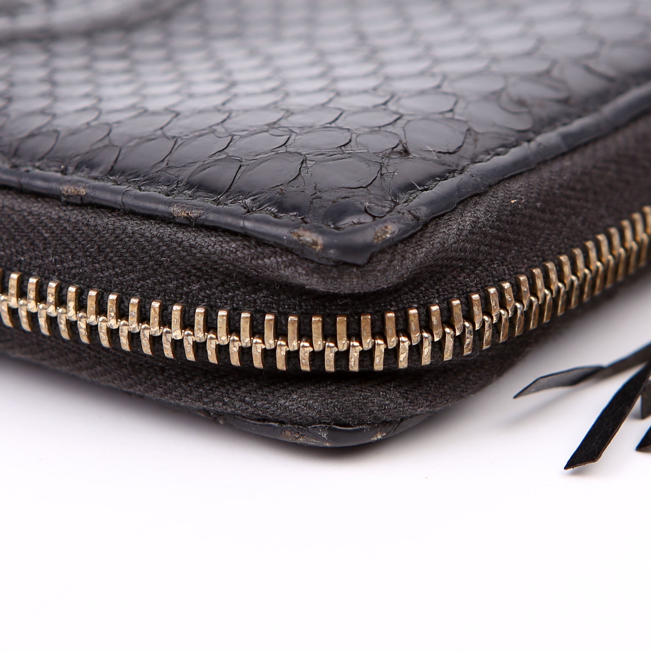 Gucci 308004 Python Zippy Wallet Black