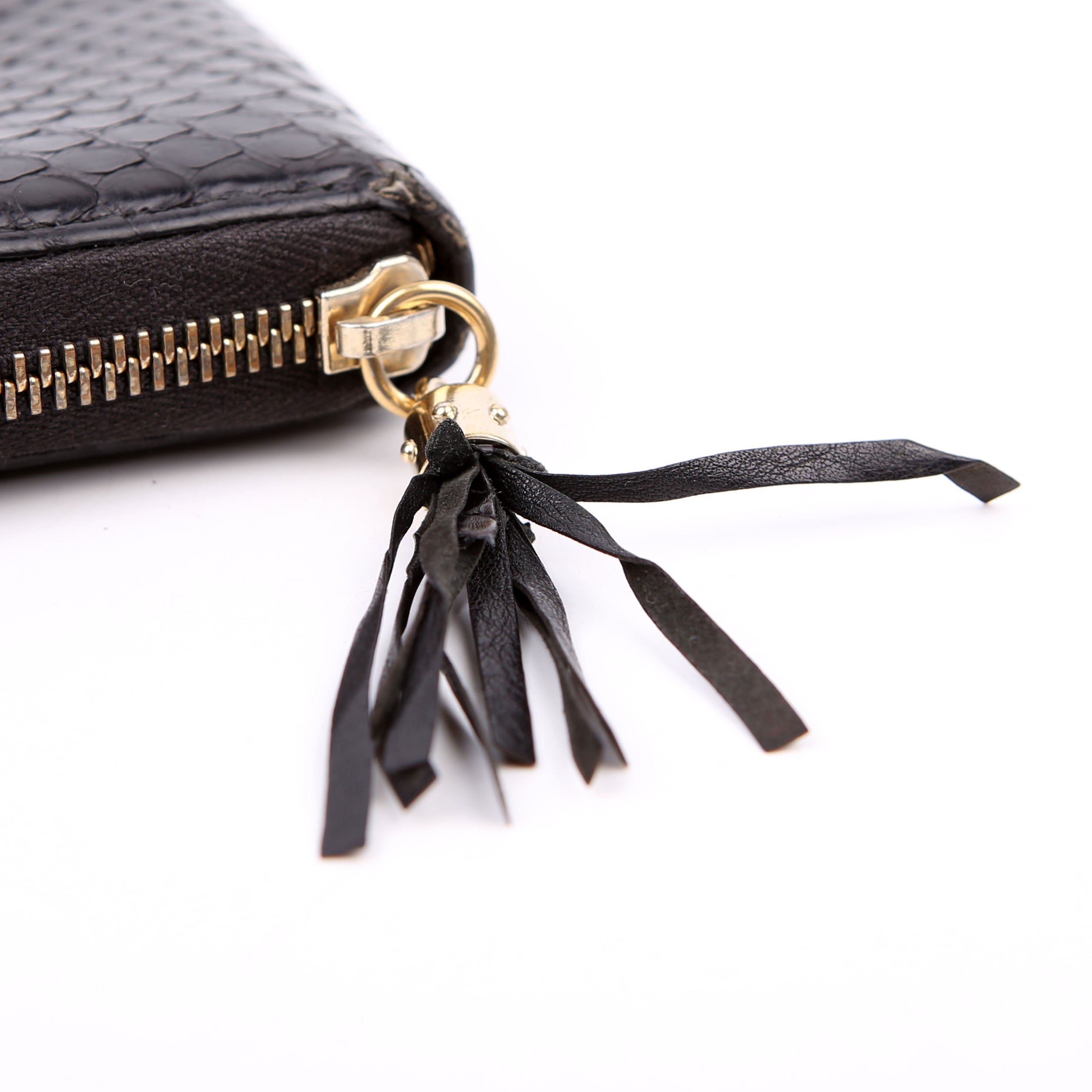Gucci 308004 Python Zippy Wallet Black