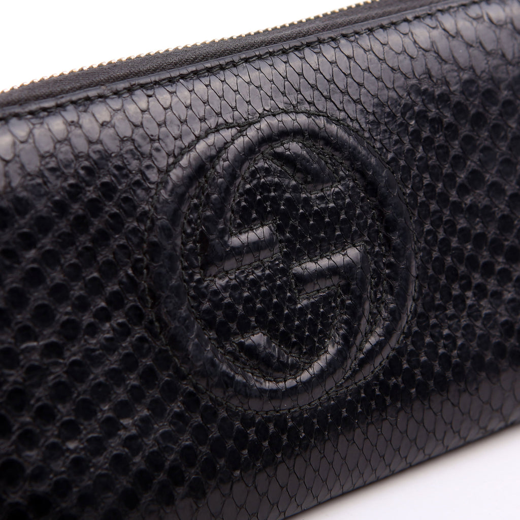 Gucci 308004 Python Zippy Wallet Black