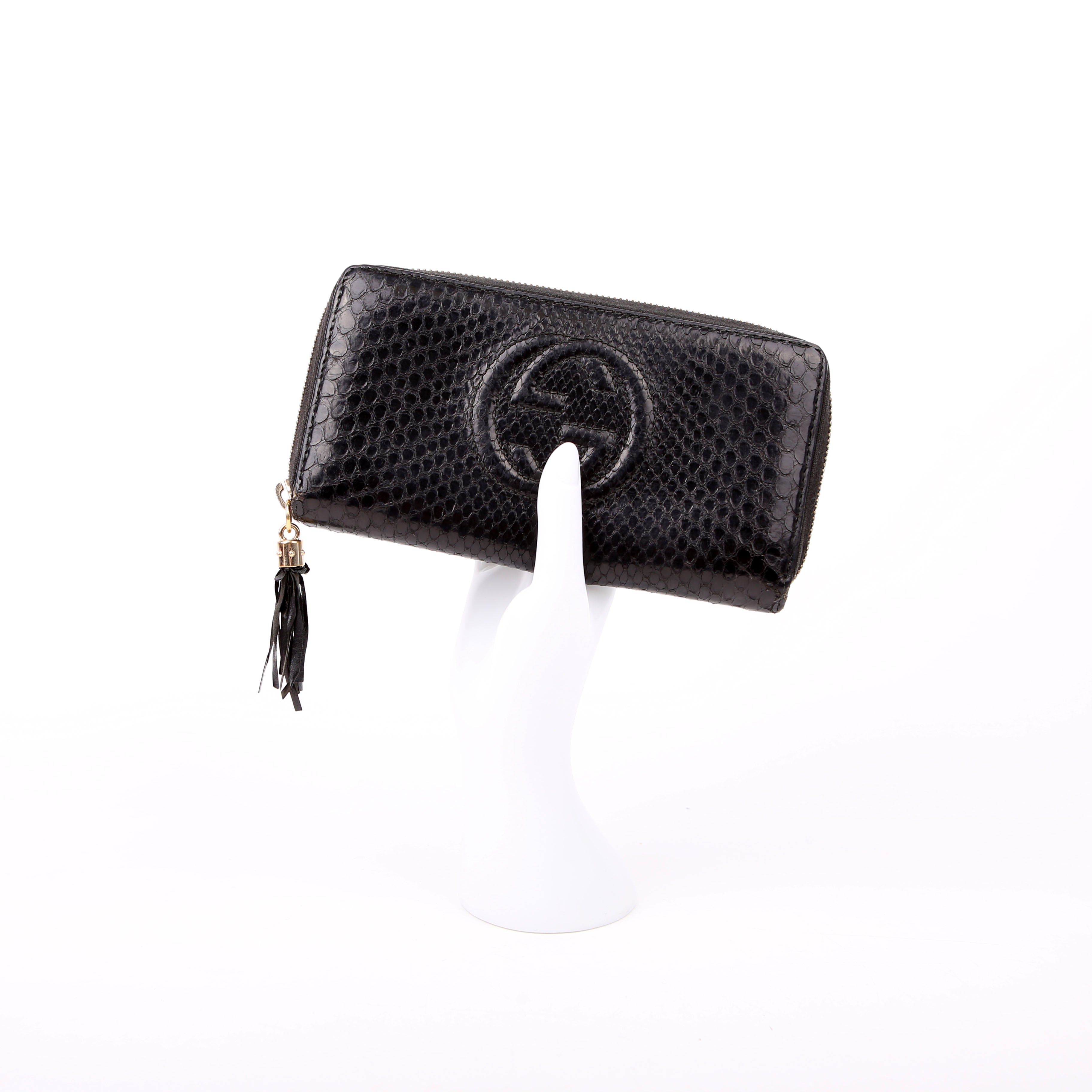Gucci 308004 Python Zippy Wallet Black