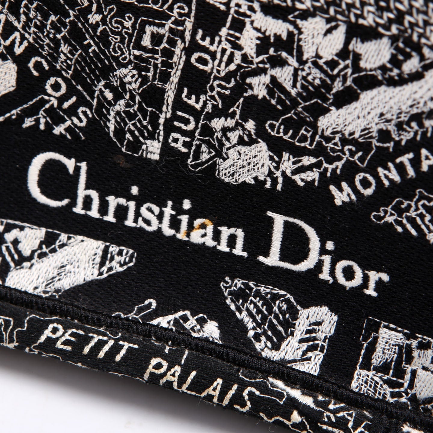Christian Dior Book Tote Embossed Plan De Paris Medium Black