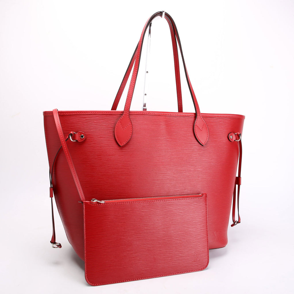 Louis Vuitton Neverfull With Wallet MM Epi Leather Red