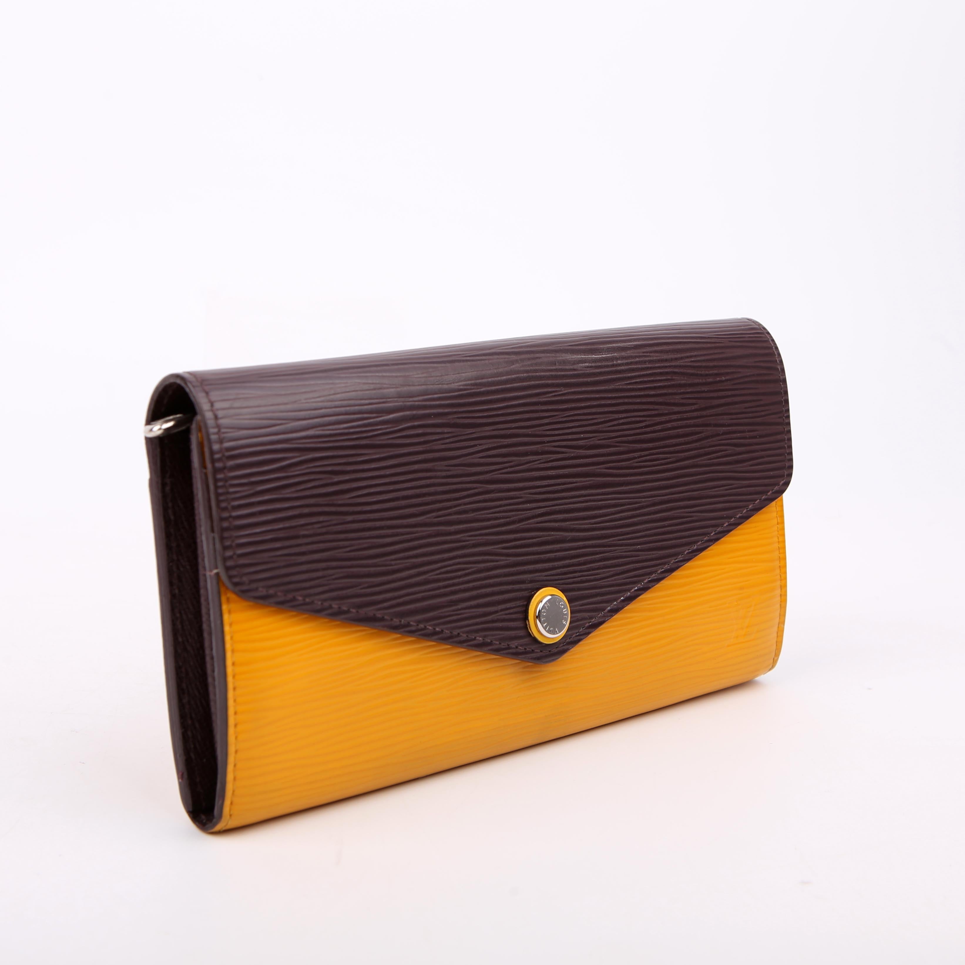 Louis Vuitton Sarah Wallet Epi Newer Purple/Yellow