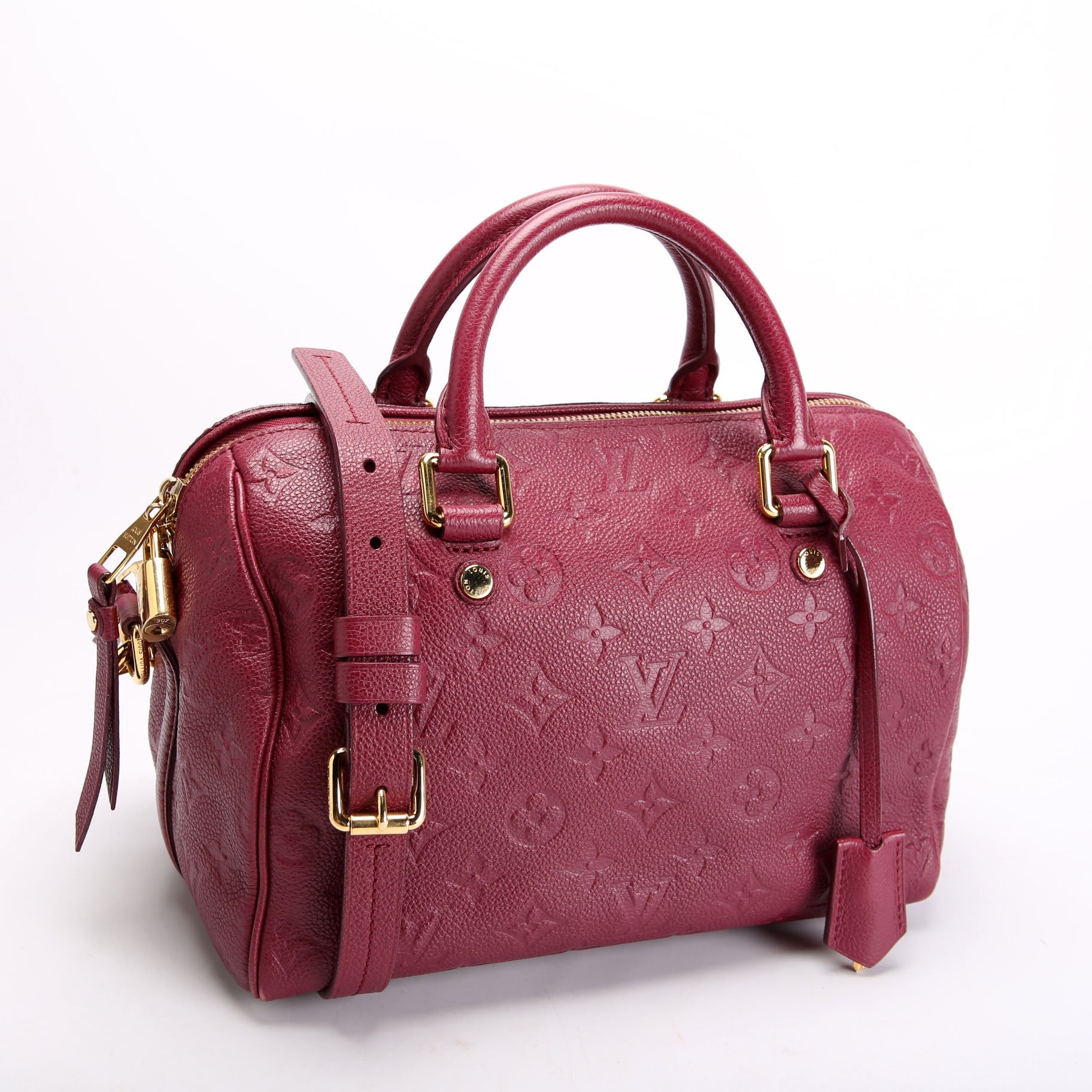 Louis Vuitton Speedy 25 With Strap Empreinte Burgundy