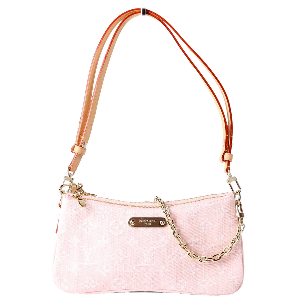 Louis Vuitton Pochette LIV Monogram Denim Pink