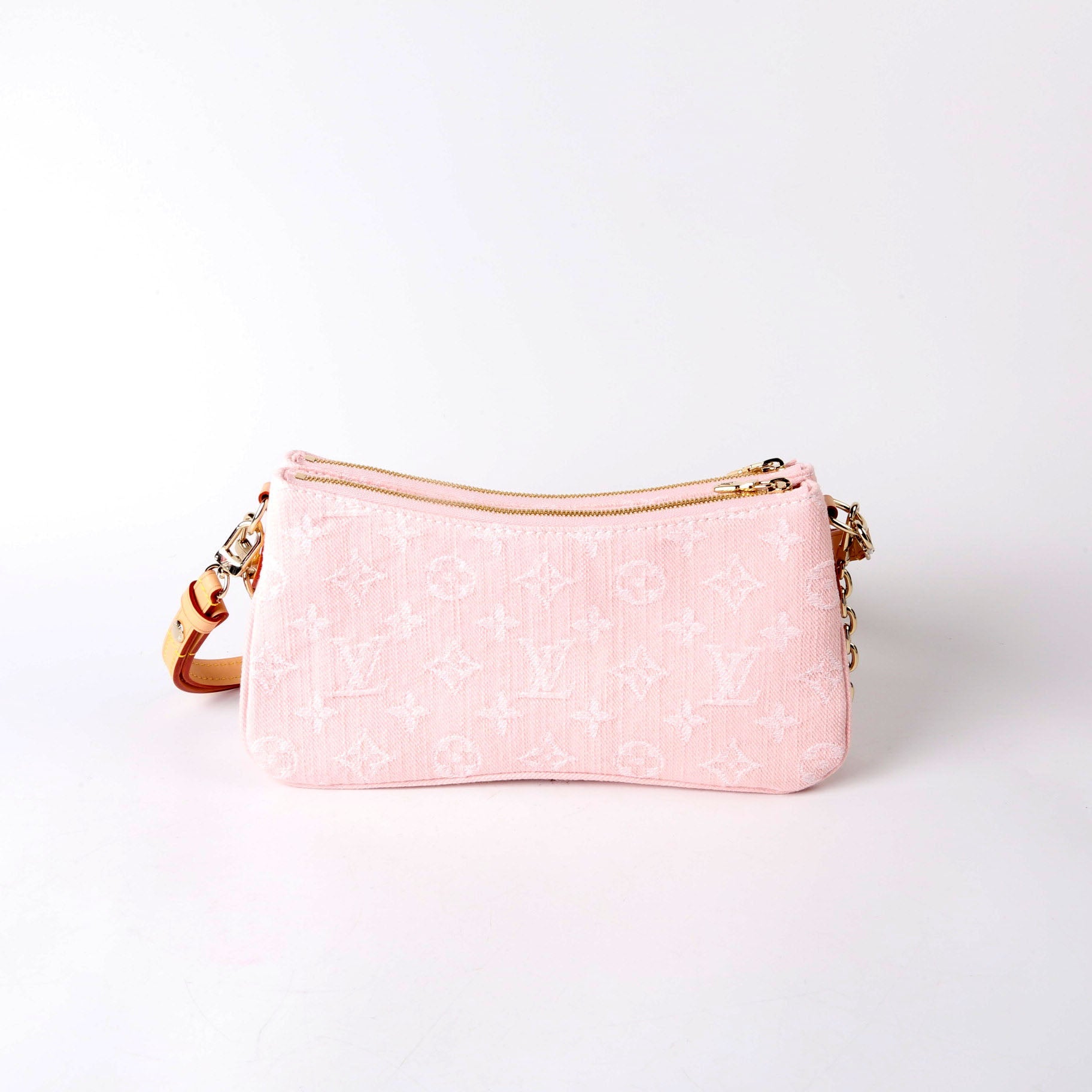 Louis Vuitton Pochette LIV Monogram Denim Pink