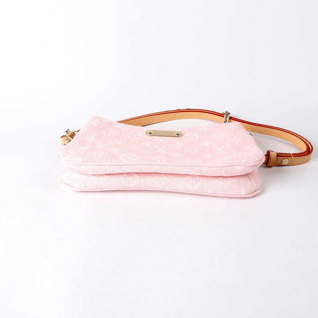 Louis Vuitton Pochette LIV Monogram Denim Pink