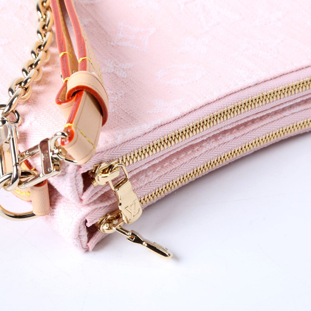 Louis Vuitton Pochette LIV Monogram Denim Pink