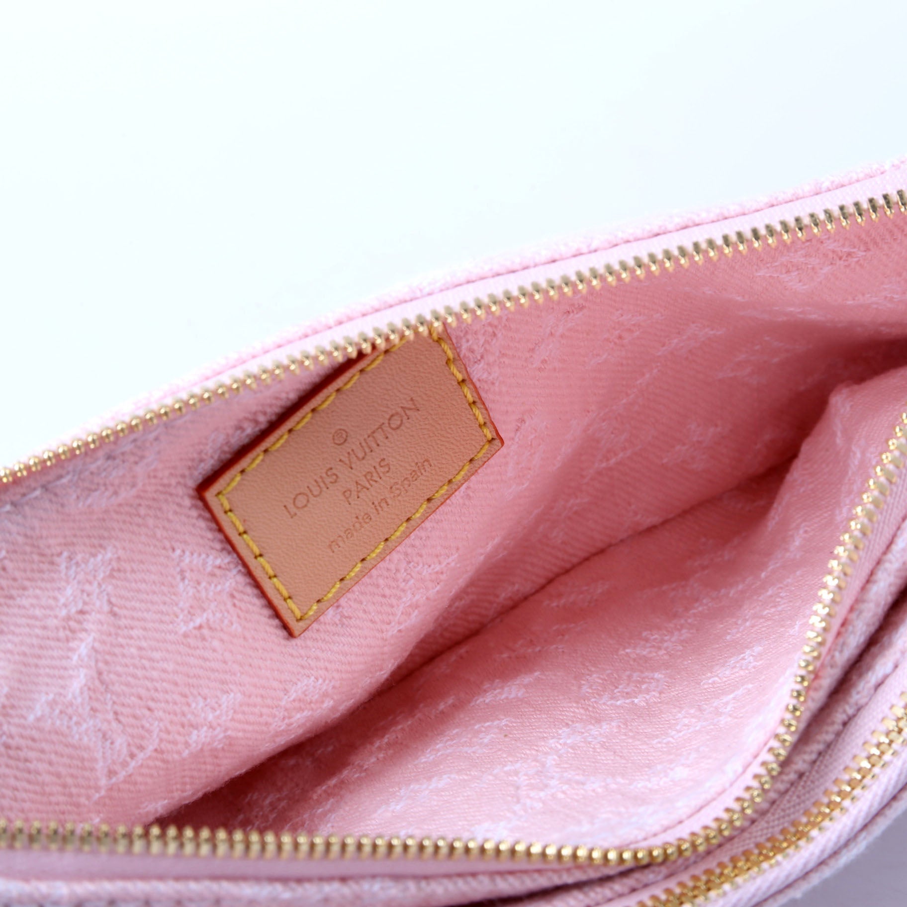 Louis Vuitton Pochette LIV Monogram Denim Pink