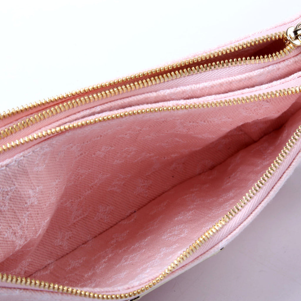 Louis Vuitton Pochette LIV Monogram Denim Pink