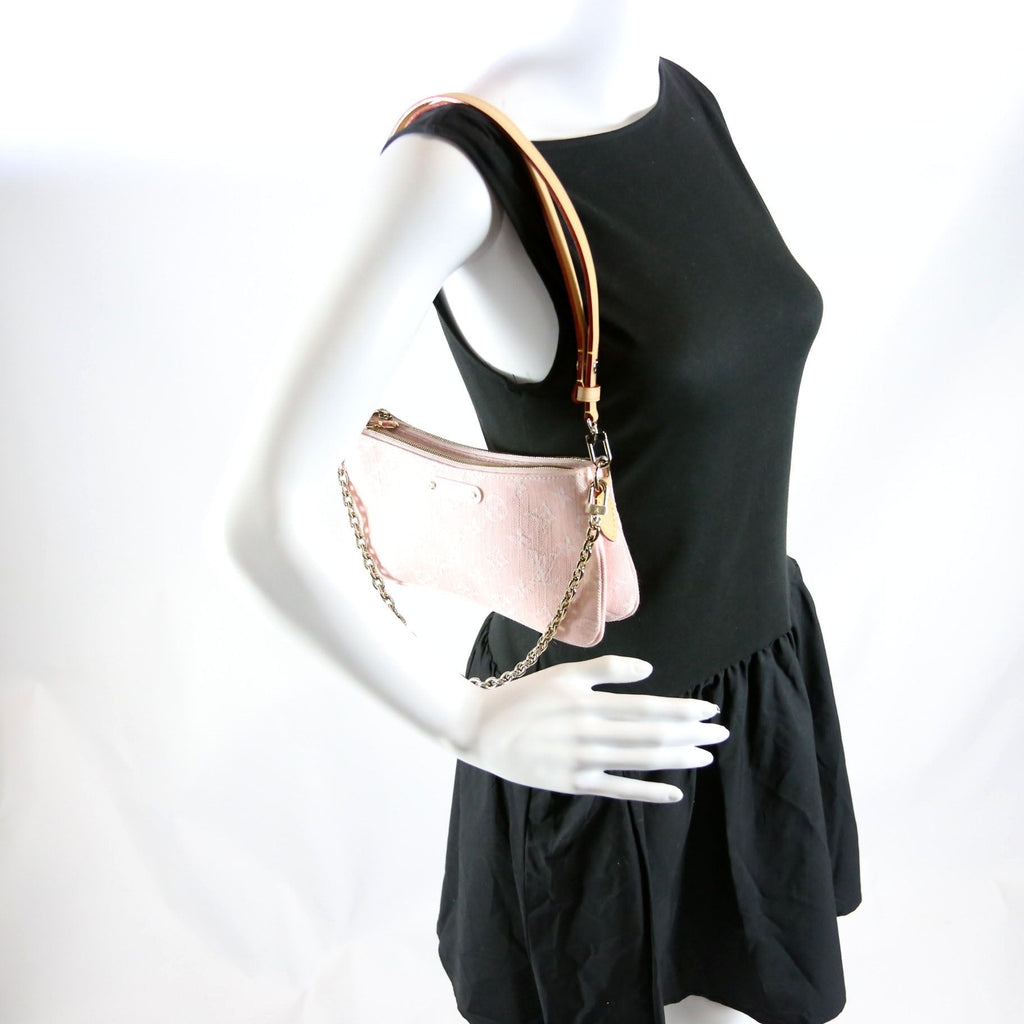 Louis Vuitton Pochette LIV Monogram Denim Pink