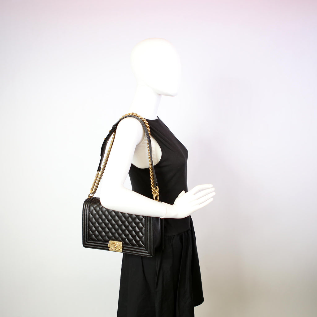 Chanel Boy Flap Large Caviar RFID Black