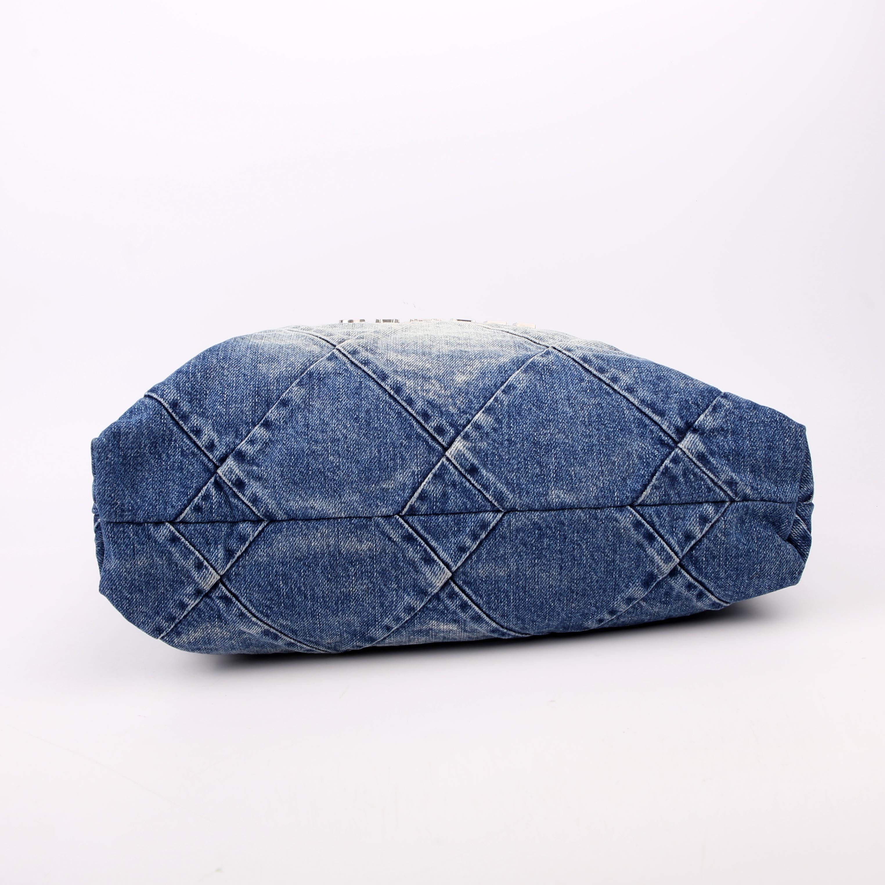 Chanel Chanel 22 Quilted Denim Hobo Blue