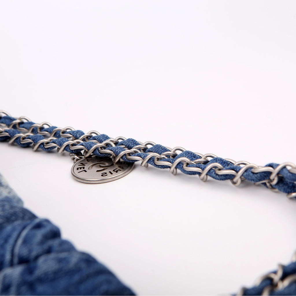Chanel Chanel 22 Quilted Denim Hobo Blue
