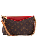 Louis Vuitton Pallas Clutch Monogram Red