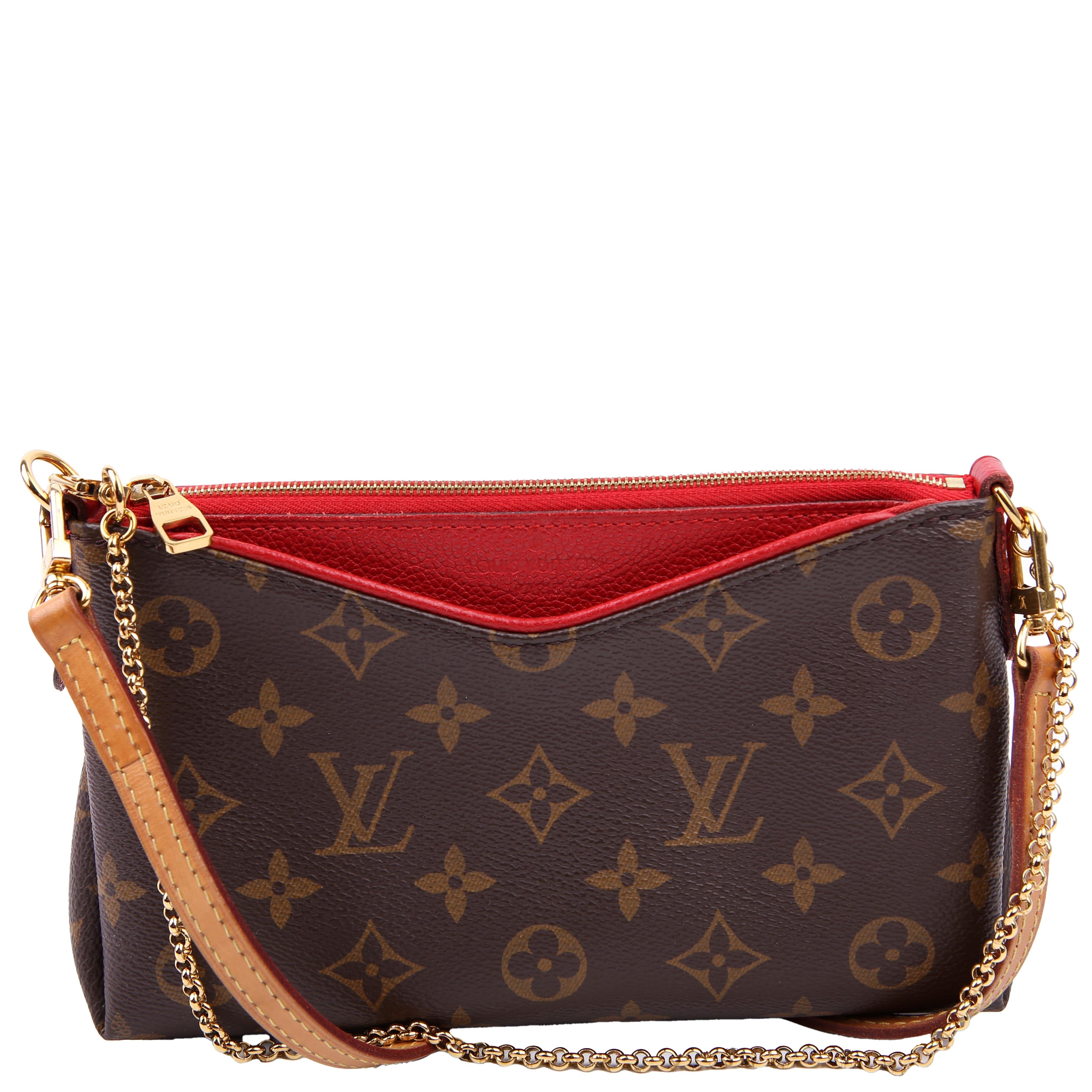 Louis Vuitton Pallas Clutch Monogram Red