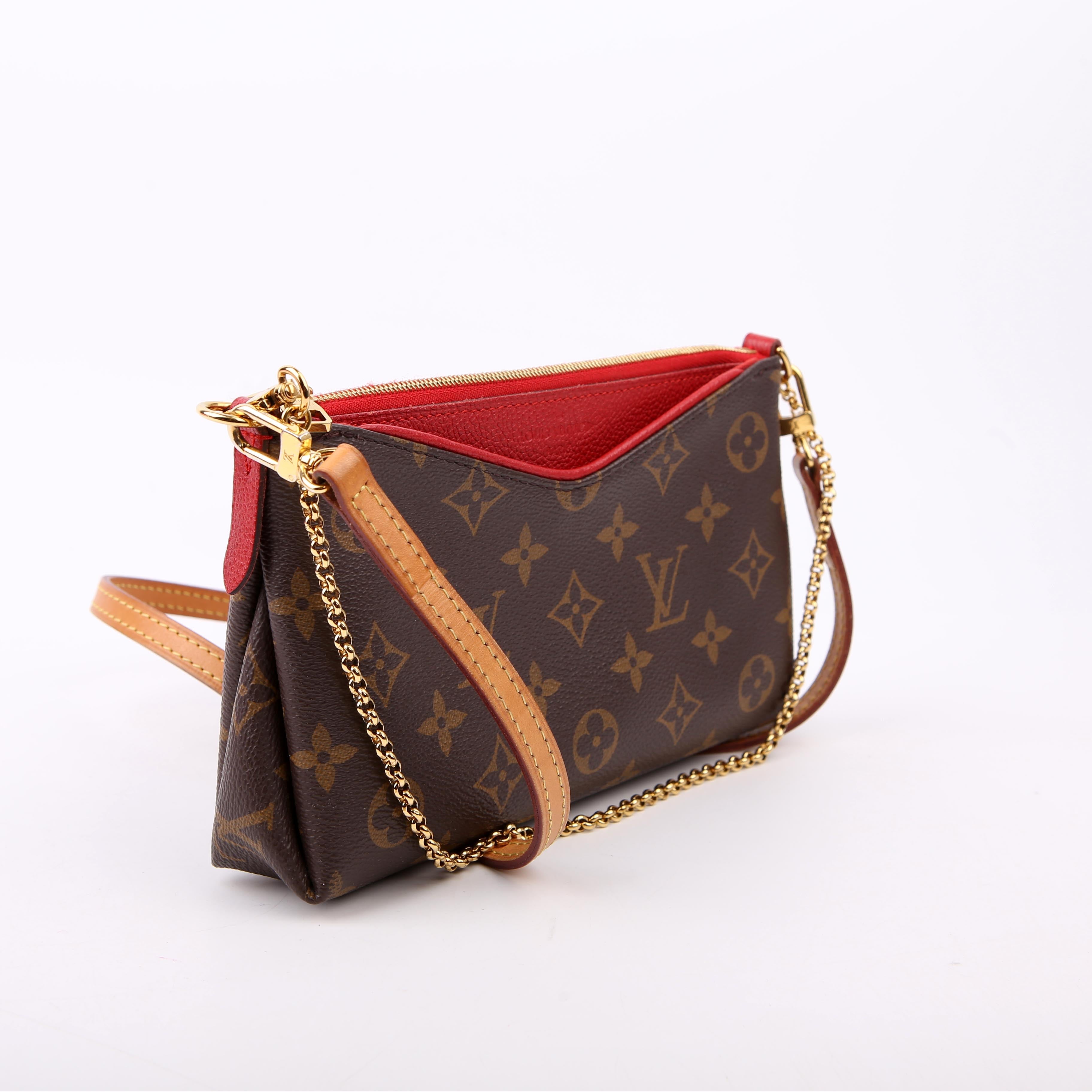 Louis Vuitton Pallas Clutch Monogram Red