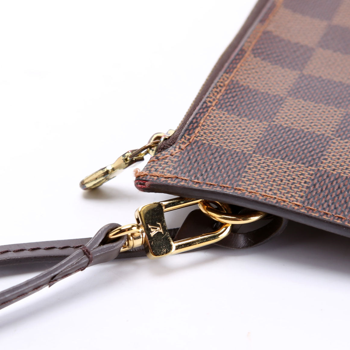 Louis Vuitton Pochette Only Damier Ebene Neverfull Red