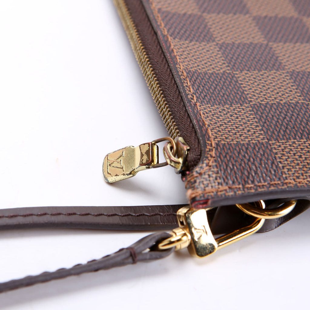 Louis Vuitton Pochette Only Damier Ebene Neverfull Red