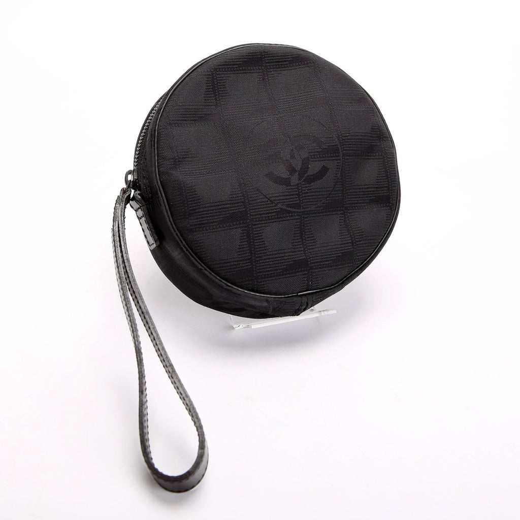 Chanel Travel Linge Round Wristlet Black