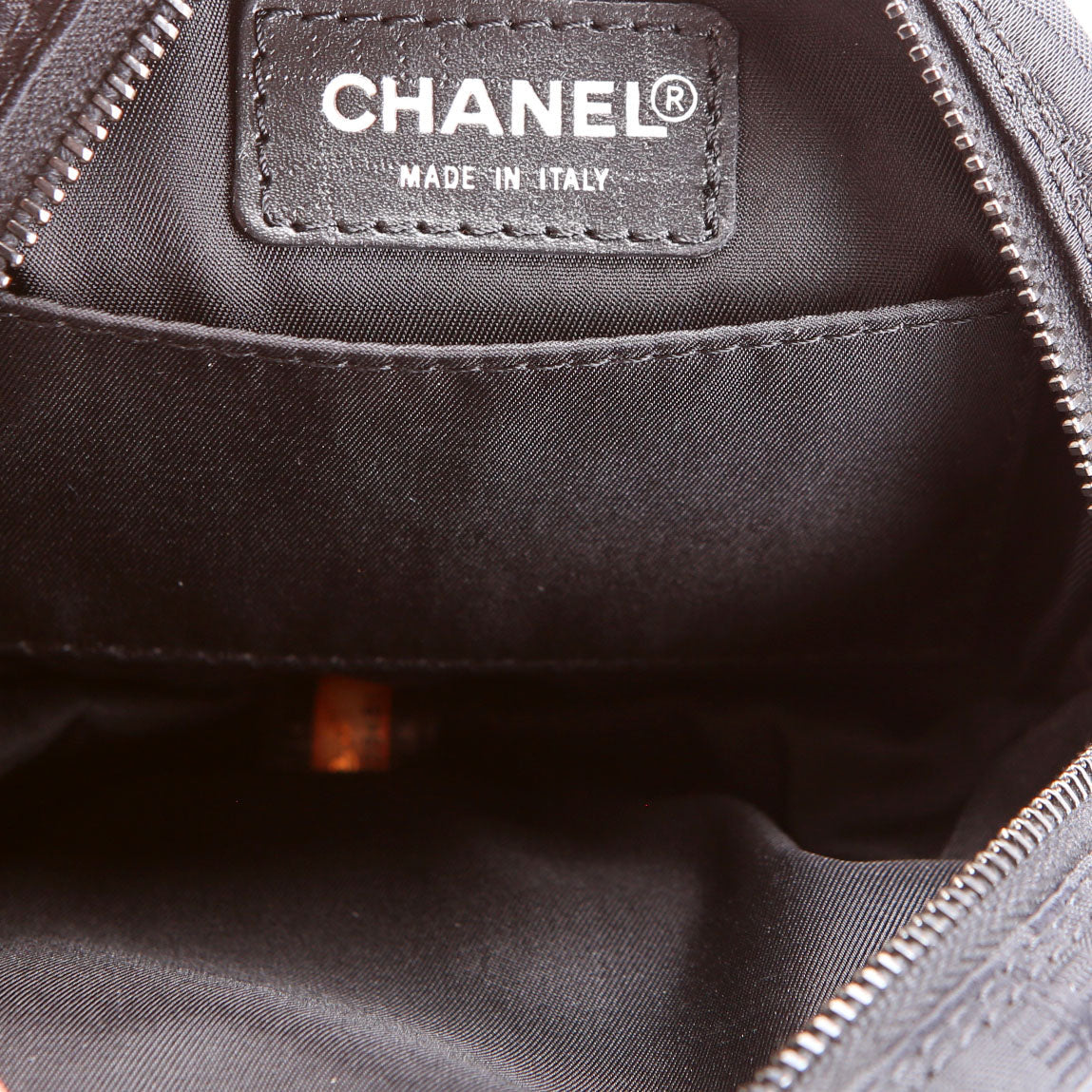 Chanel Travel Linge Round Wristlet Black