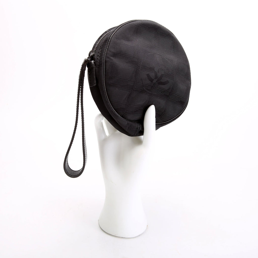 Chanel Travel Linge Round Wristlet Black