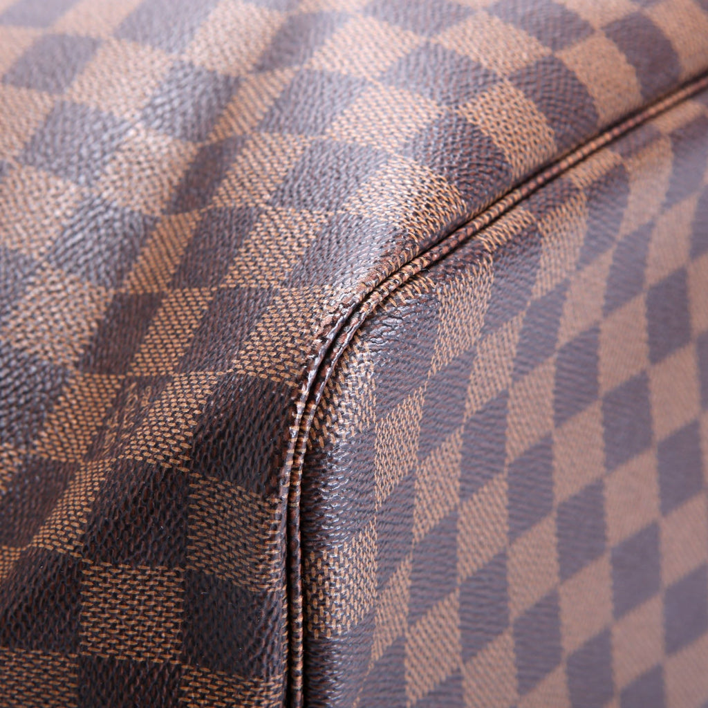 Louis Vuitton Neverfull With Wallet MM Damier Ebene Pink