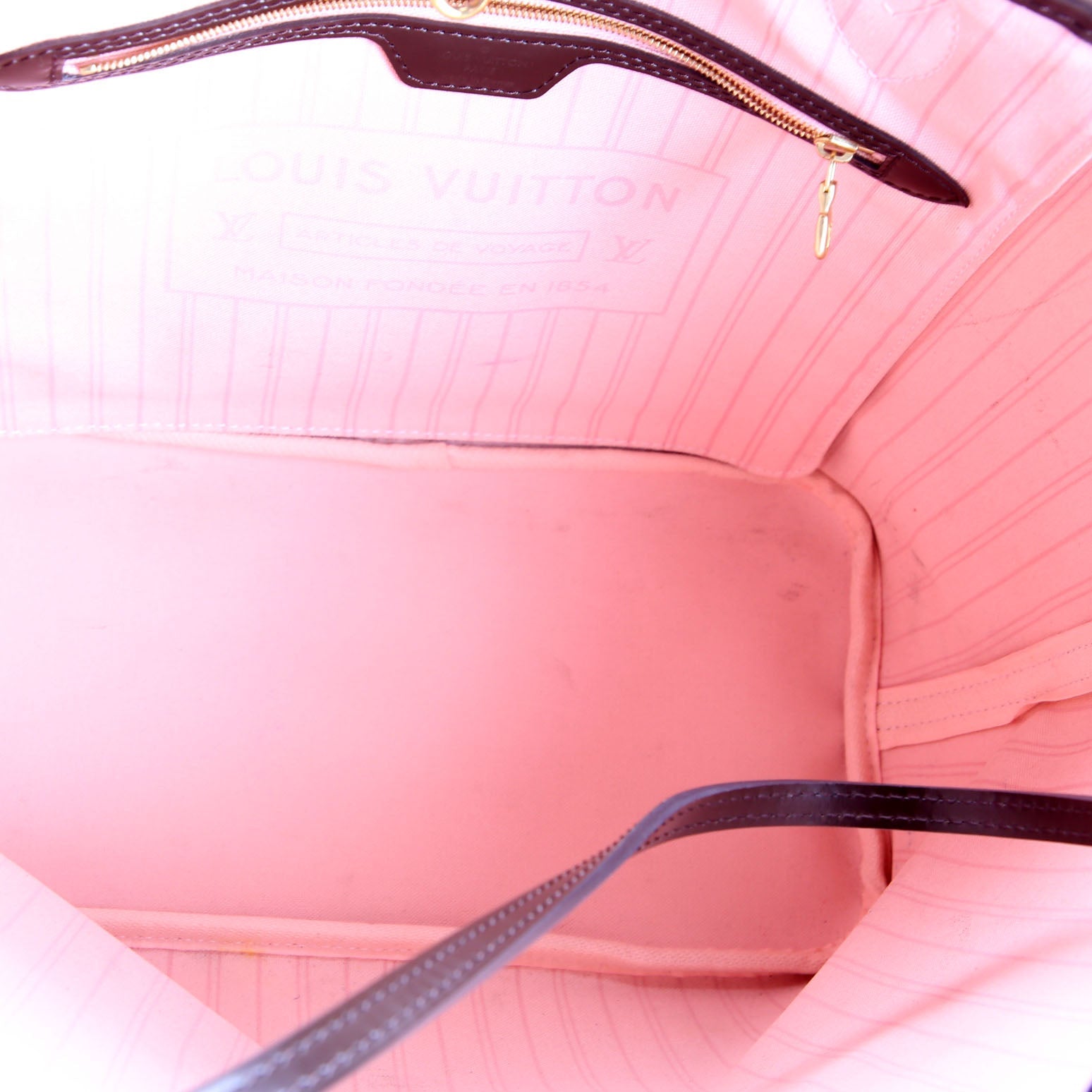 Louis Vuitton Neverfull With Wallet MM Damier Ebene Pink