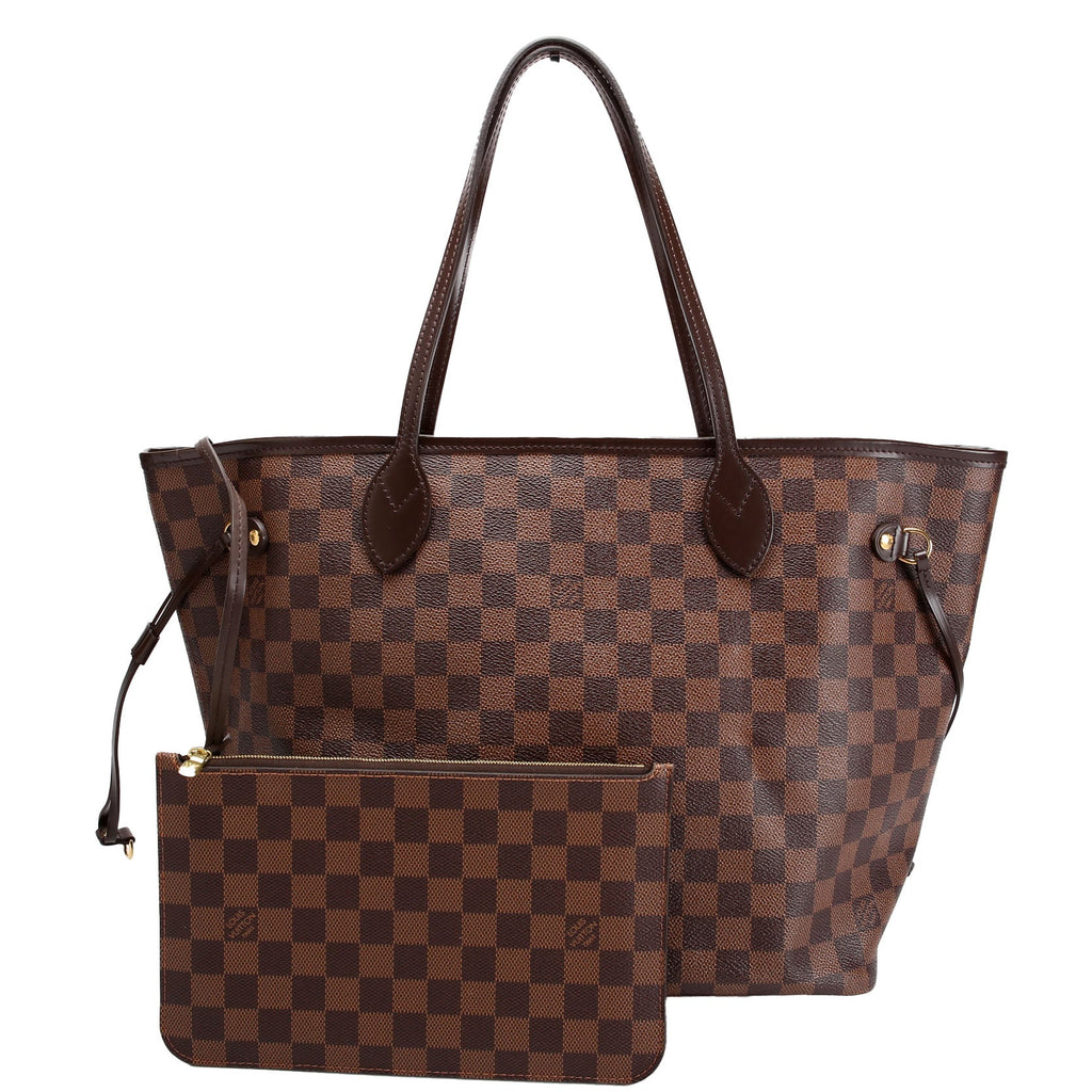 Louis Vuitton Neverfull With Wallet MM Damier Ebene Red