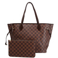 Louis Vuitton Neverfull With Wallet MM Damier Ebene Red