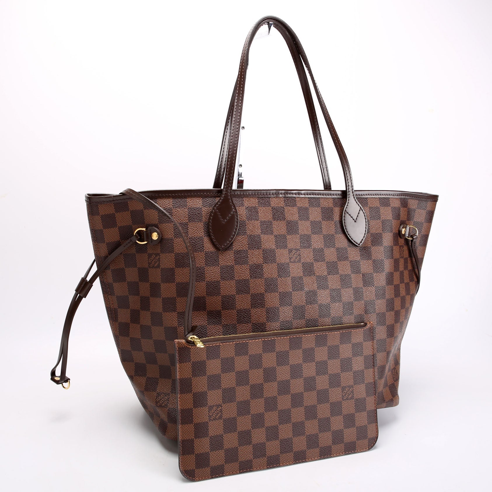 Louis Vuitton Neverfull With Wallet MM Damier Ebene Red