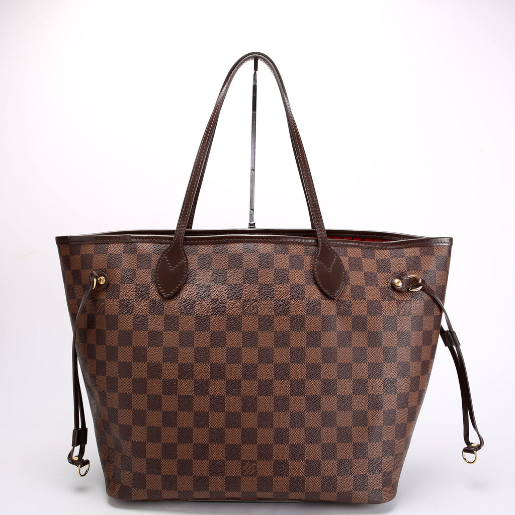 Louis Vuitton Neverfull With Wallet MM Damier Ebene Red