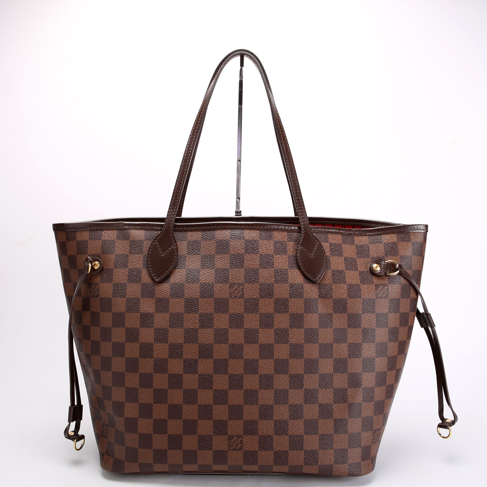 Louis Vuitton Neverfull With Wallet MM Damier Ebene Red