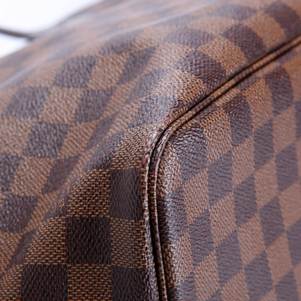 Louis Vuitton Neverfull With Wallet MM Damier Ebene Red
