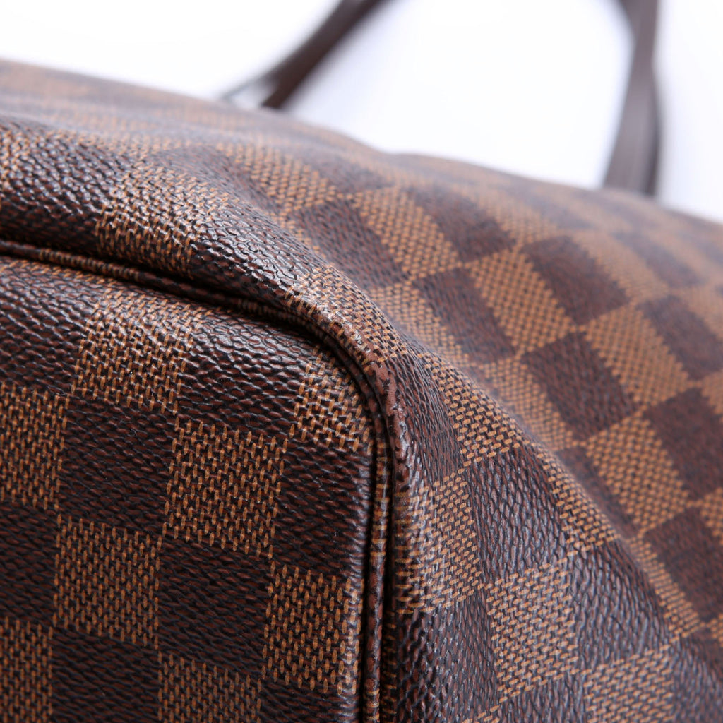 Louis Vuitton Neverfull With Wallet MM Damier Ebene Red