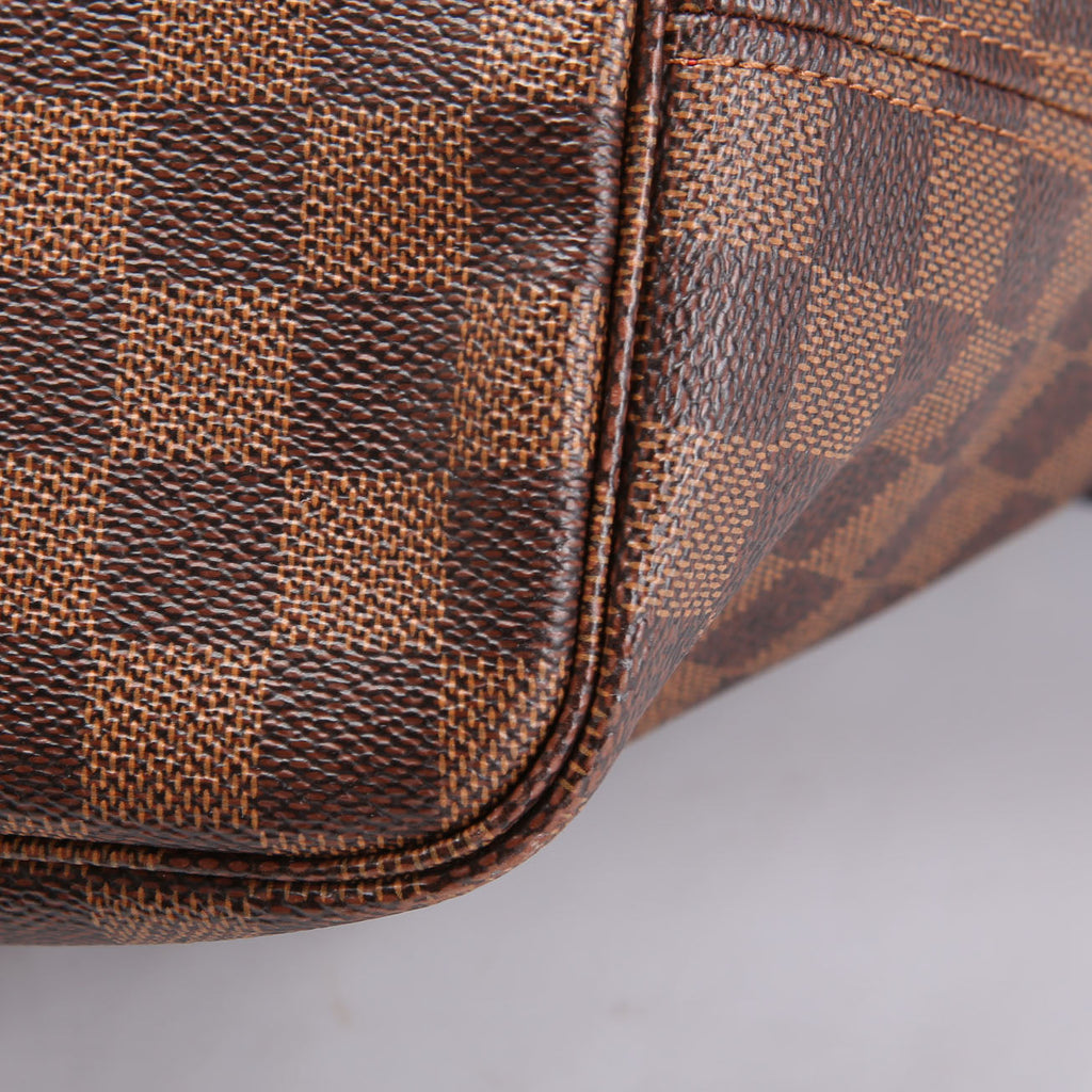 Louis Vuitton Neverfull With Wallet MM Damier Ebene Red