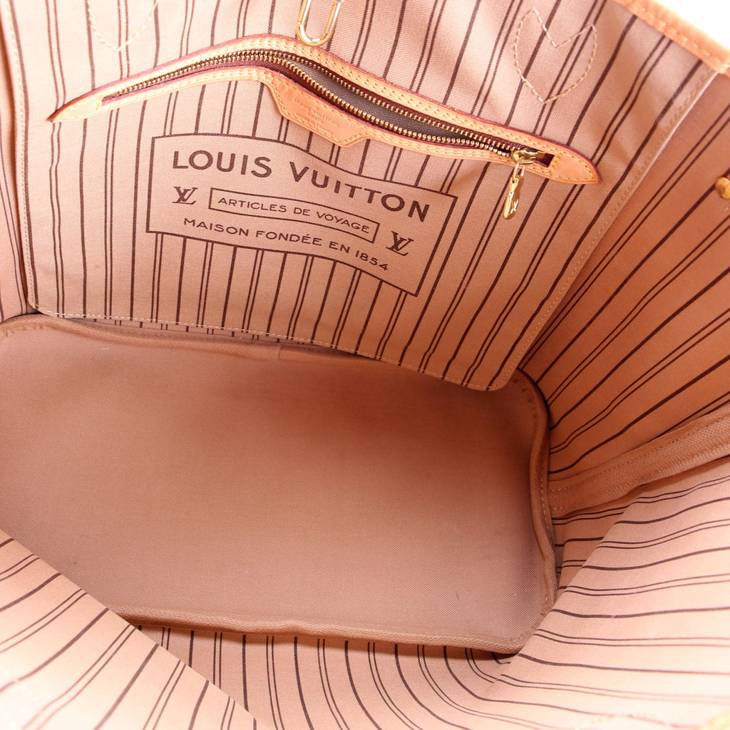 Louis Vuitton Neverfull With Wallet MM Monogram Beige