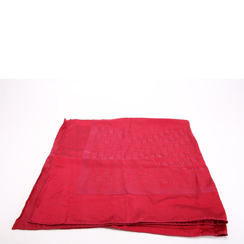 Christian Dior Scarf: Oblique Square Silk Cotton 65CM Maroon